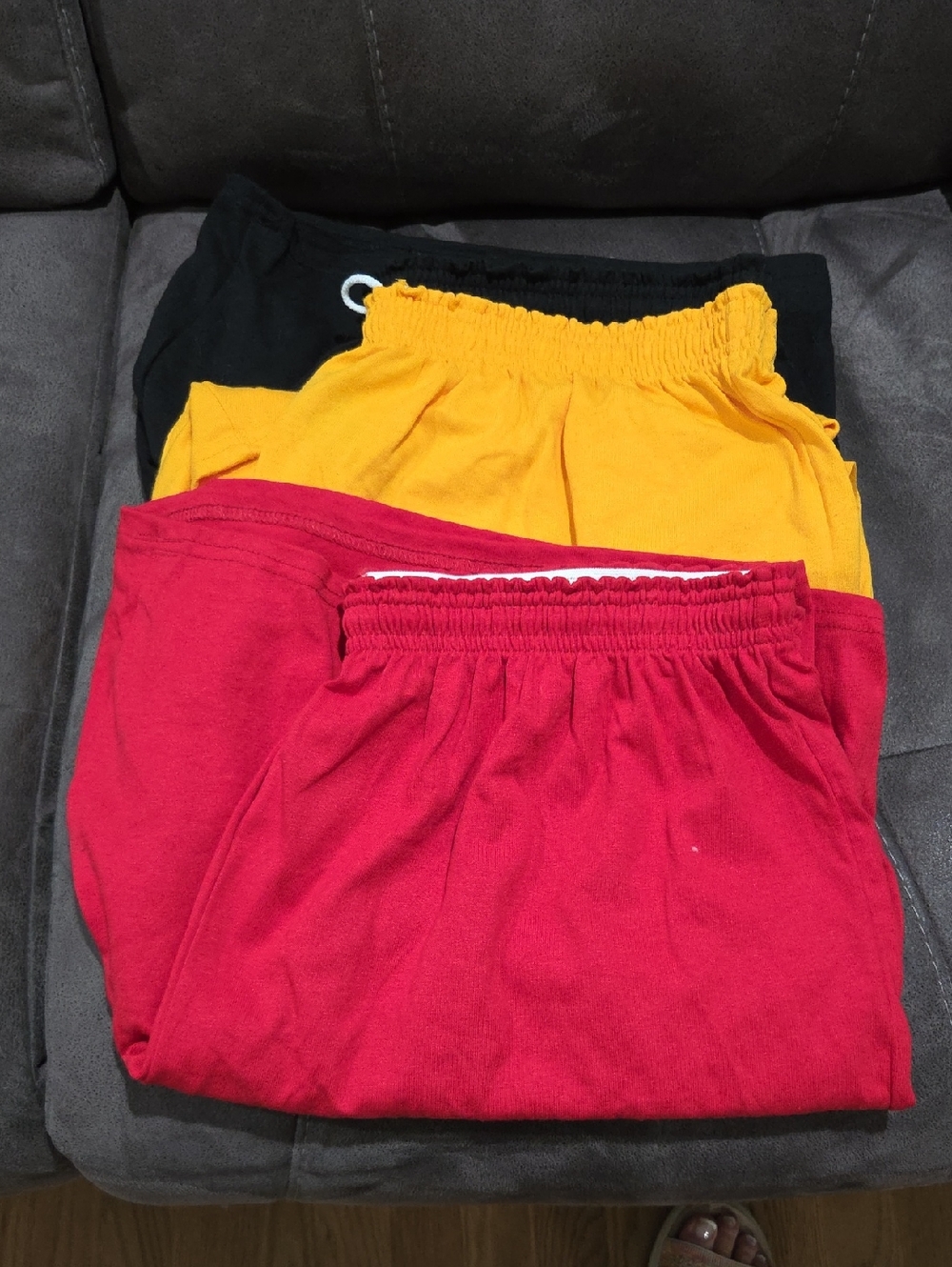 Signature Men's Athletic Shorts Trio - Red, Yellow, Black